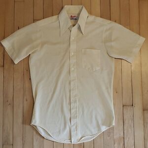 Vintage 70's men's yellow and white shirt